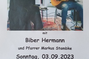 Konzert mit Biber Hermann und Pfarrer Markus Stambke am 03.09.2023